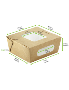 30 Pcs - Boîte salade en carton kraft - 400 ml, 11,5 x 9,7 cm, Hauteur: 4,5 cm 2