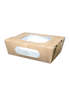 30 Pcs - Boîte salade carton kraft brun - 900 ml, 16,6 x 11,8 x 5 cm