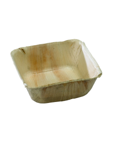 25 Pcs - Bol carré en palmier - 19 x 19 cm, Hauteur: 6 cm, Écologique