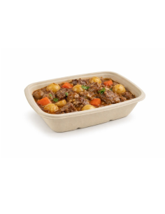 50 Pcs - Plateau pulpe rectangulaire brun - 1000 ml, 21,5 x 15,8 cm, Hauteur: 5 cm 2