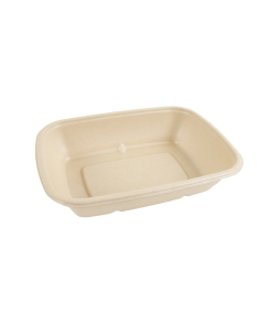 50 Pcs - Plateau rectangulaire scellable en pulpe - 1000 ml, 21,4 x 15,7 x 4,6 cm