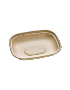 50 Pcs - Plateau pulpe rectangulaire brun - 850 ml, 22 x 17 cm x 2,7 cm