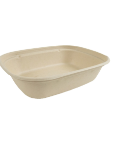 50 Pcs - Plateau scellable rectangulaire brun PLA - 850 ml, 22 x 17 cm, Hauteur: 5,3 cm