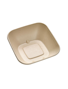 50 Pcs - Bol pulpe biseauté brun - 840 ml, 18,3 x 18,3 cm, Hauteur: 7 cm
