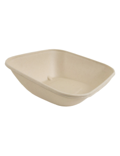 50 Pcs - Bol scellable brun laminé PLA - 900 ml, 18,3 cm x 7 cm