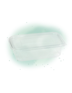 50 Pcs - Barquette plastique PET transparente avec couvercle - 1000 ml, 17,2 x 16,7 cm x 7,5 cm 2