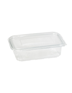50 Pcs - Barquette plastique PET transparente avec couvercle - 1000 ml, 17,2 x 16,7 cm x 7,5 cm