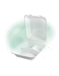 300 Pcs - Boîte plastique transparente 3-compartiments - 260x160 mm, Hauteur: 47 mm 2