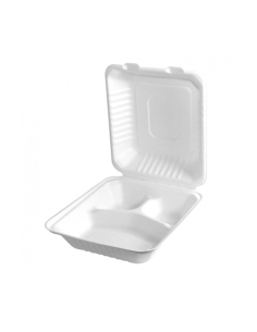 300 Pcs - Boîte plastique transparente 3-compartiments - 260x160 mm, Hauteur: 47 mm