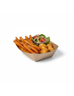 250 Pcs - Barquette kraft ingraissable avec PE 220 ml 14 x 10 x 3 cm 2