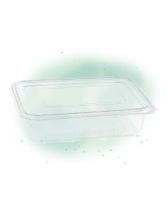 50 Pcs - Barquette plastique PET transparente - 1350 ml, 23 x 17,5 cm, Hauteur: 5,5 cm 2