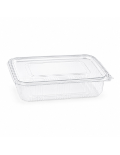 50 Pcs - Barquette plastique PET transparente - 1350 ml, 23 x 17,5 cm, Hauteur: 5,5 cm