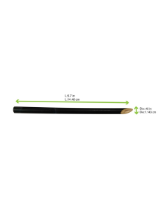25 Pcs - Paille en bambou noire pour cocktail - 14,5 cm, durable et élégante 2