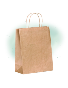 200 Pcs - Sac cabas papier kraft brun - 28 cm x 16 cm x 30 cm, avec poignées ficelles 2