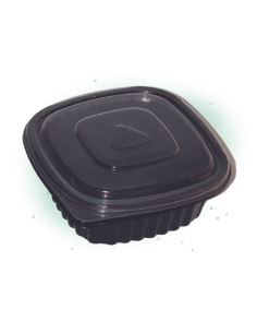 500 Pcs - Cassolette noire micro-ondable - 400 ml, 137x137 mm, Hauteur: 45 mm 2