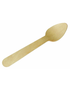 100 Pcs - Cuillère à café en bois - 10 cm