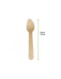 100 Pcs - Cuillère à café en bois - 10 cm 2