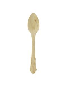 100 Pcs - Petite cuillère en bois "Baroque" - 12 cm
