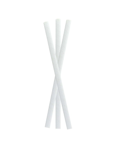 500 Pcs - Chalumeau papier blanc pour smoothie - Diam: 0,8 cm x 19,7 cm
