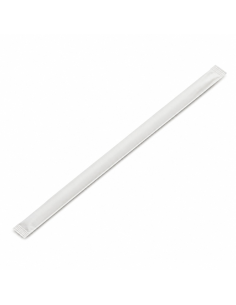 140 Pcs - Paille biseautée blanche pour Bubble Tea - 12 mm, emballage individuel