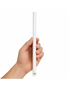 150 Pcs - Paille biseautée blanche Bubble Tea - 12mm 2