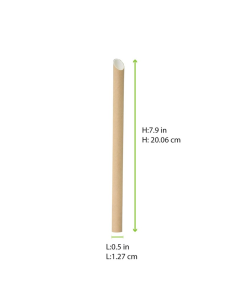 250 Pcs - Paille Kraft biseautée Bubble Tea - 200 mm" 2