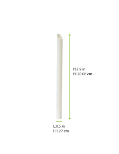 250 Pcs - Paille biseautée blanche pour Bubble Tea - 200 mm 2