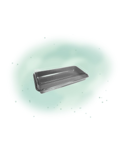 100 Pcs - Boite repas plastique gris - 270 x 340 mm, Hauteur: 65 mm, Couvercle transparent 2
