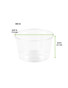 100 Pcs - Coupe plastique PS cristal - 350 ml, Diam: 11,2 cm, Hauteur: 6,1 cm 2