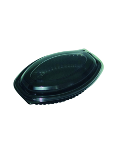 100 Pcs - Cassolette plastique PP noire - 400 ml, 20,7 x 14,3 cm, Hauteur: 2,7 cm