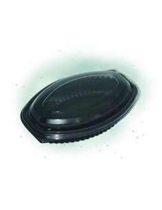 125 Pcs - Cassolette plastique PP ovale noire - 500 ml, 20,7 x 14,3 cm, Hauteur: 3,7 cm 2