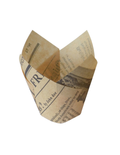 120 Pcs - Caissette de cuisson tulipe papier brun - Diam: 3 cm, 11x11 cm, Hauteur: 6 cm