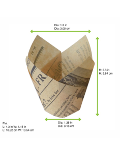 120 Pcs - Caissette de cuisson tulipe papier brun - Diam: 3 cm, 11x11 cm, Hauteur: 6 cm 2