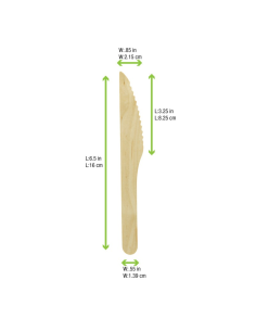 100 Pcs - Couteau en bois - 16,5 cm, Idéal pour service horeca 2