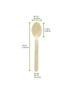 100 Pcs - Cuillère en bois - 15,8 cm 2