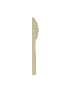 50 Pcs - Couteau en bambou "Anji" - 17 cm, Écologique et résistant