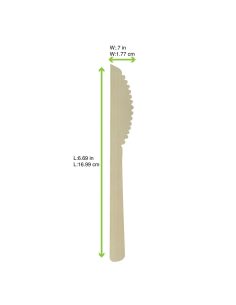 50 Pcs - Couteau en bambou "Anji" - 17 cm, Écologique et résistant 2