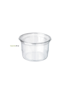 25 Pcs - Pot Deli rond PET transparent - 700 ml, Diam: 11,7 cm, Hauteur: 10,7 cm 2