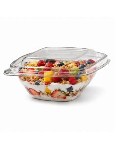 50 Pcs - Pot Deli carré PET transparent - 250 ml, 12,8 x 12,8 cm, Hauteur: 5,5 cm 2
