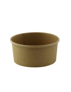 50 Pcs - Pot rond en carton kraft "Deli" - 370 ml, Diam: 11,4 cm, Hauteur: 5,2 cm