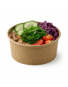 50 Pcs - Pot rond en carton kraft "Deli" - 370 ml, Diam: 11,4 cm, Hauteur: 5,2 cm 2