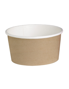 50 Pcs - Pot Deli rond en carton kraft - 600 ml, Ø115 mm, Hauteur: 87 mm