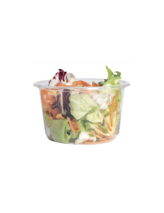 50 Pcs - Pot Deli rond PLA transparent - 600 ml, Diam: 14,3 cm, Hauteur: 5,5 cm