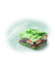50 Pcs - Pot carré PLA transparent GS6-1 - 1100 ml, 16 cm x 16 cm, Hauteur: 6,5 cm 2