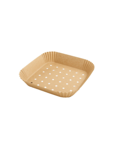 100Pcs - Moule à friture perforé carré kraft   160x160mm H45mm