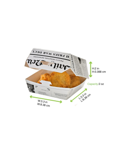 50 Pcs - Boîte burger carton "Journal" - 9,5 x 9,5 x 5 cm, emballage pratique 2