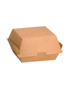 75 Pcs - Boîte burger carton kraft brun - 11 x 10 cm, Hauteur: 8 cm
