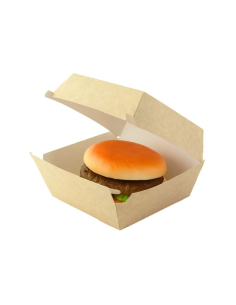 75 Pcs - Boîte burger carton kraft brun - 11 x 10 cm, Hauteur: 8 cm 2