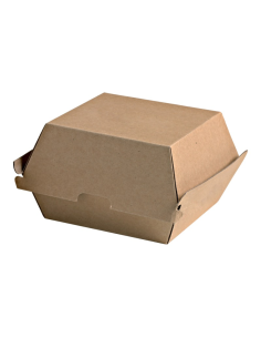 50 Pcs - Boîte burger carton kraft brun microcannelé 14,5 x 13 x 7,8 cm