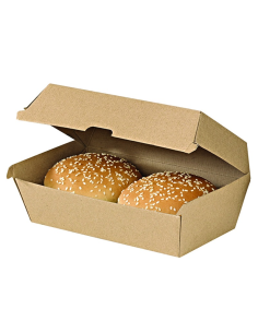 25 Pcs - Boîte burger carton kraft brun - 22,5 x 12,5 x 8,2 cm, microcannelé 2
